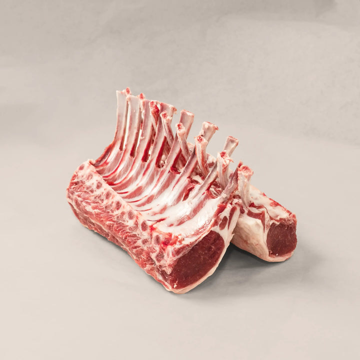 Artisan rack of lamb, hand-trimmed and sourced from top Canadian farms for exquisite flavor.