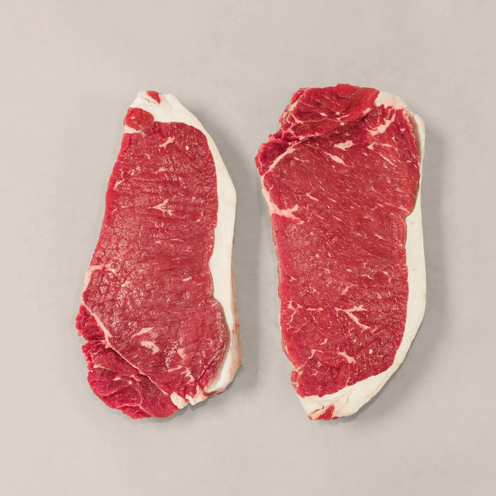 New York striploin steak cut from the short loin of Canadian beef – prized for bold flavour and tenderness, ideal for high-heat searing or grilling