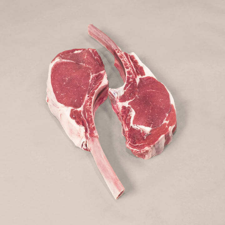 Gourmet veal chops with rich marbling, showcasing tenderness and luxury for an unforgettable dining experience.